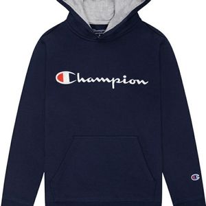 Kids Champion® Script Fleece Hoodie Navy Blue L